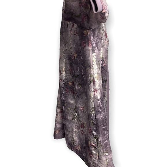 R&M Richards Purple Floral Duster One Size Chic Semi Sheer Purple Long Sleeve - Picture 3 of 7